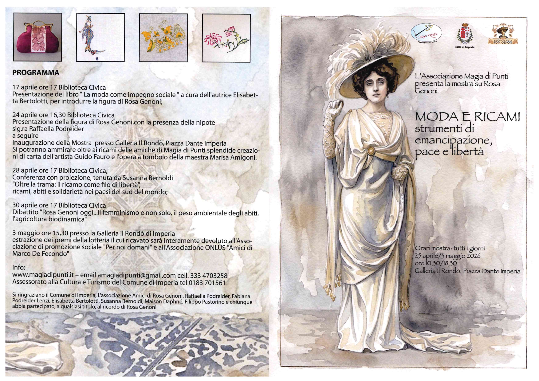 Rosa Genoni - Gioved&igrave; 30 Aprile 2026 - Ore 17.00 - presso Biblioteca Civica L.Lagorio